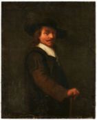 Gemälde Niederlande Ende 17 Jh. "Portät eines Edelmannes mit weißem Kragen" Öl/Lwd., 118 x 93,5