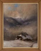Gemälde Karl Hauptmann 1880 Freiburg/Breisgau -1947 Geschwend "Winterliche Schwarzwaldlandschaft