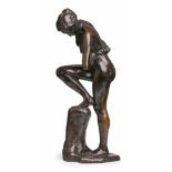 Bronze Max Klinger (1857 Leipzig - 1920 Großjena) Badendes Mädchen, sich im Wasser spiegelnd, um