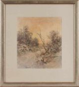 Aquarell Nelson Gray Kinsley 1863 Canton/USA - 1945 Kronberg "Wintersommer in Taunus" u. li. sign.