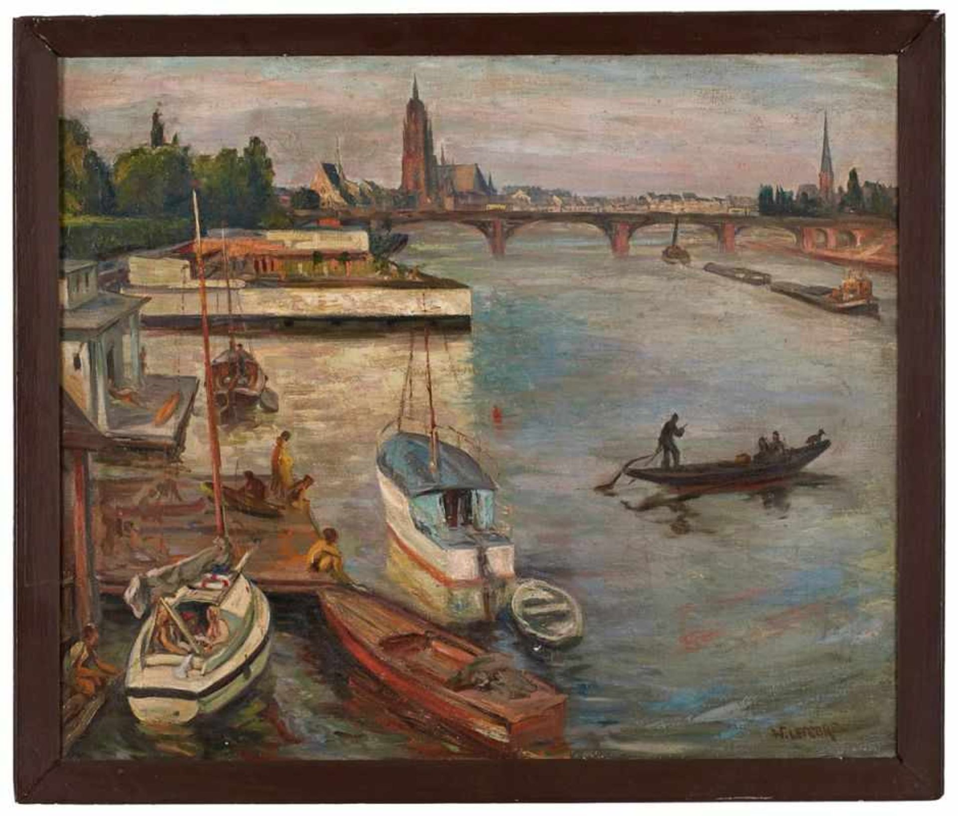 Gemälde Wilhelm Lefèbre 1873 Frankfurt - 1904 Bozen Schüler der Akad. Düsseldorf (1889/95; Lauen-