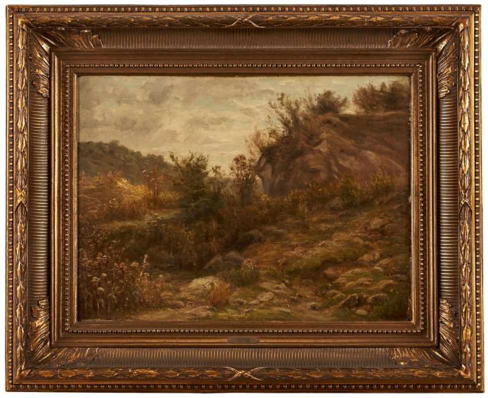 Gemälde Peter Burnitz 1824 Frankfurt - 1886 Frankfurt "Herbstlandschaft Taunus" u. re. sign. Burnitz