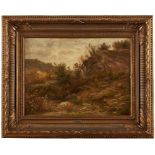 Gemälde Peter Burnitz 1824 Frankfurt - 1886 Frankfurt "Herbstlandschaft Taunus" u. re. sign. Burnitz