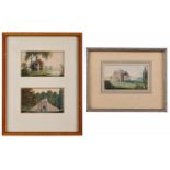 3 Aquarelle, teils weiß gehöht Josef Eberl 1792 Mauerkirchen- 1880 Gmunden "Landschaften mit