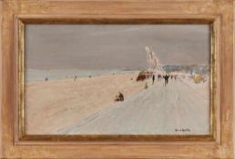 Gemälde Henri-André Martin 1918 - 2004 "Strandszene" u. re. sign. Henry Martin Öl/Lwd., 33 x 55 cm
