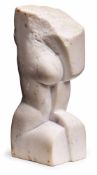 Kl. Skulptur Joachim Kuhlmann (geb. 1943 in Leipzig) "Körperhülle", dat. 1999. Carrara-Marmor. Am
