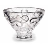 Gr. Vase, Lalique Ende 20. Jh. Modell "Coupe Verone". Farbloses Glas, partiell mattiert.