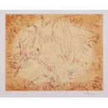 Farbradierung Mark Tobey 1920 Centerville - 1976 Basel "The Harvest's Gleaning" 1975 u. re. sign.