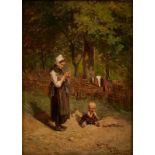 Gemälde Anton Burger 1824 Frankfurt - 1905 Kronberg Genre- u. Landschaftsmaler, lernt zunächst
