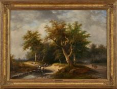 Gemälde Jan Evert Morel II 1835 Amsterdam - 1905 Weesp Niederländischer Landschaftsmaler. "