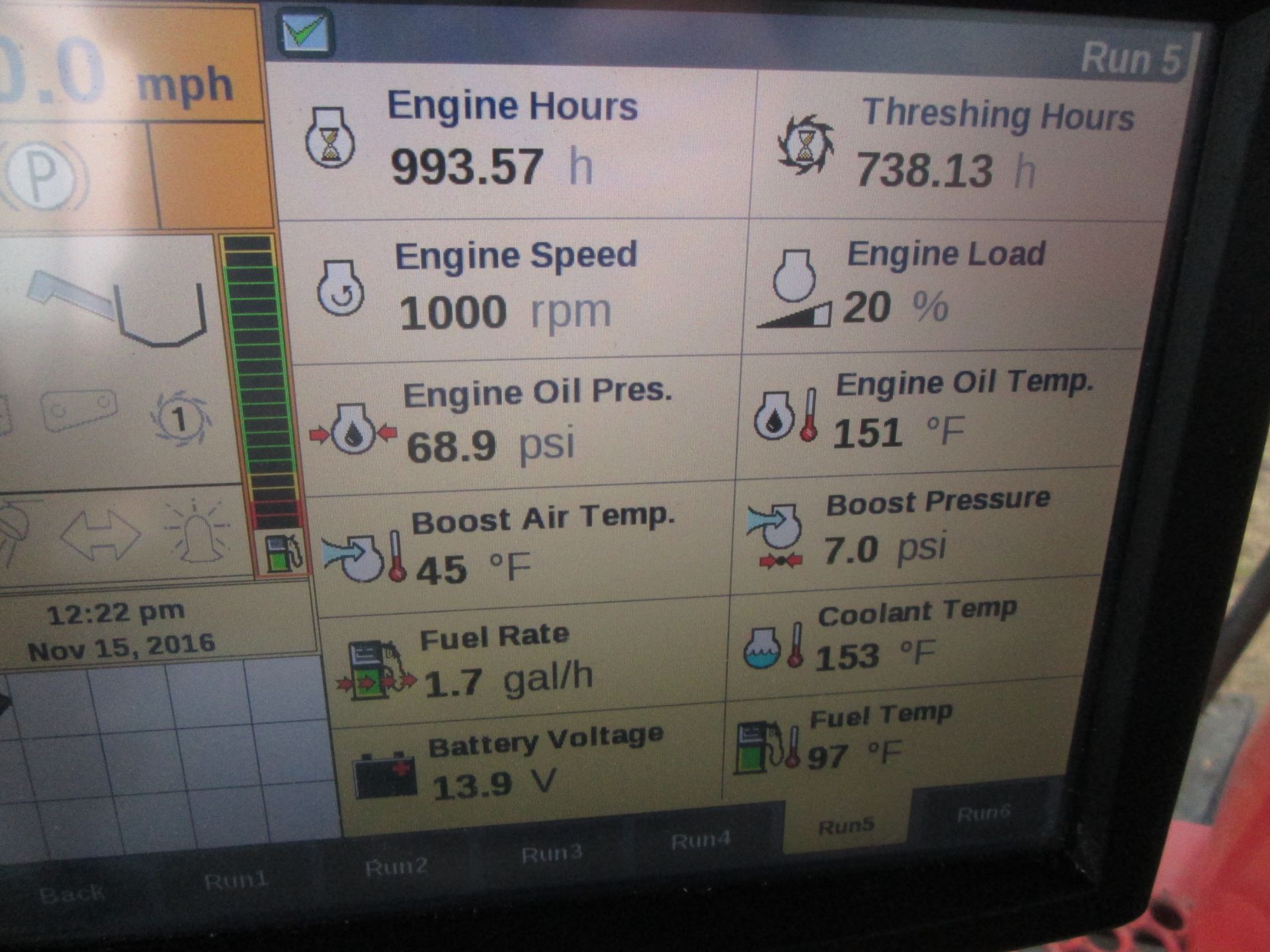 2012 Case IH 8120 c/w Case 3016 header, showing 738 sep / 992 eng hr, 900/60R32 F singles, Pro 700 - Image 19 of 19