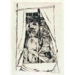 Max Beckmann Leipzig 1884 - 1950 New York Kinder am Fenster. Kaltnadelradierung. 32 x 22,7 cm (55,