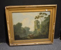 Manner of Richard Wilson By the river Oil on canvas 43 x 53cm (17 x 20 7/8in.)