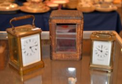 A French brass carriage timepiece, early 20th century