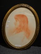 C. E. Marshall Elisabeth Trafford Rawson Red Chalk Signed and dated 1901