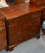 A George III mahogany chest of drawers, with four long graduated drawers