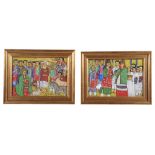 Five framed and glazed Ethiopian religious watercolours