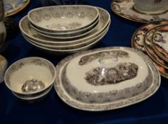 A Staffordshire pottery 'Cologne' pattern part dinner service