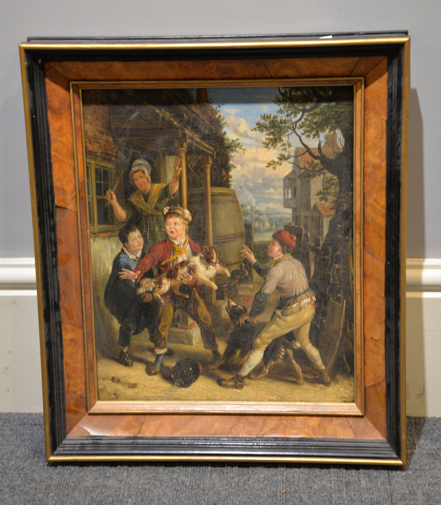 Dutch School Breaking up the fight Oil on panel 40.7 x 33cm Dutch School (19th century) Breaking