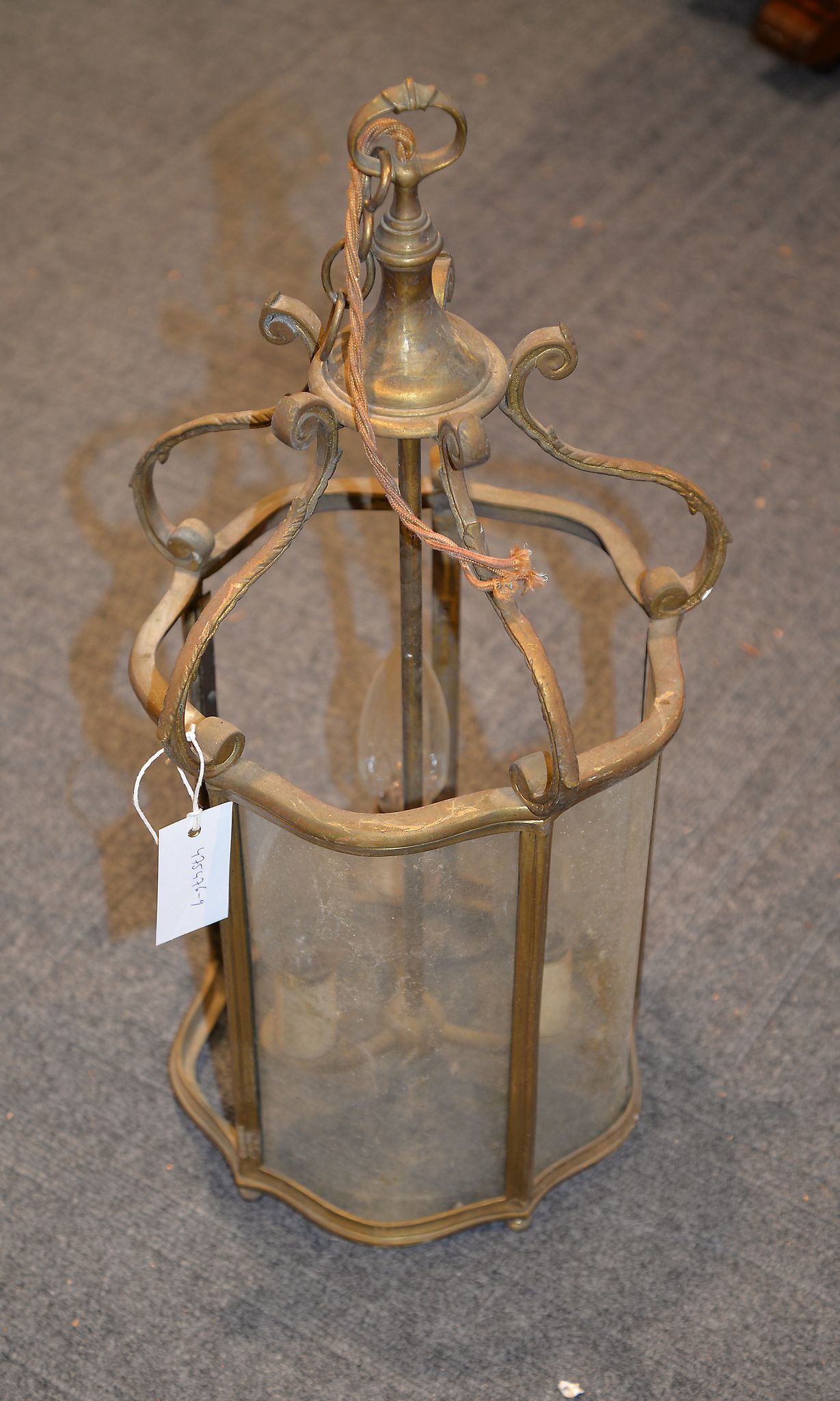 A lantern and two Dutch brass chandeliers - Image 2 of 2