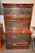 Nine various mahogany Globe Wernicke style 'elastic bookcase' sections