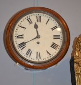 A Victorian mahogany dial timepiece, with single fusee movement,