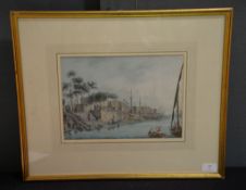 Manner of Luigi Mayer On the banks of the Nile Watercolour 22 x 30cm