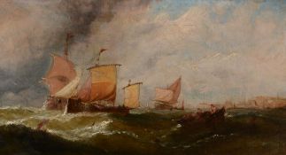 William Callcott Knell Vessels off the South Coast Oil on canvas.