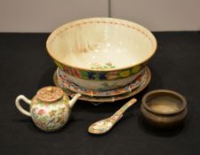 A small colllection of Oriental ceramics, including a Chinese Canton Bowl