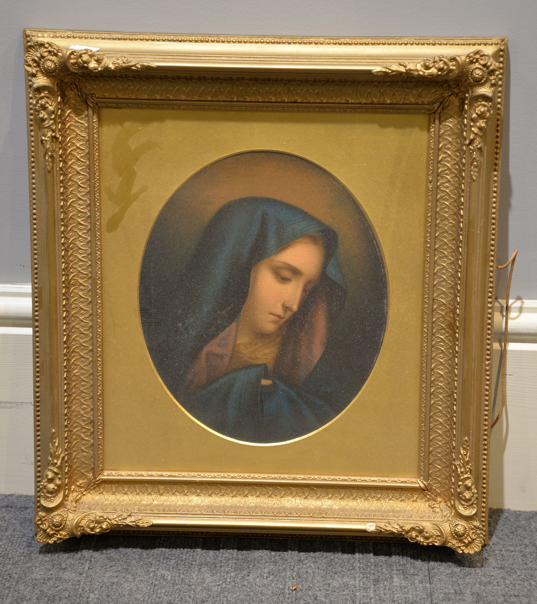 A pair of prints of Christ and Madonna, each 35 x 28cm (13 3/4 x 11in.) (2) - Image 2 of 2