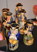 Six various William Kent Ltd character jugs, including 'Hearty Goodfellows'