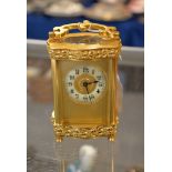A gilt brass carriage clock, R & Co, 20th century