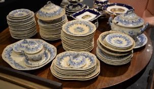 A Spode's Imperial blue and white part dinner service