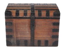 An early Victorian oak and metal bound silver chest, circa 1850