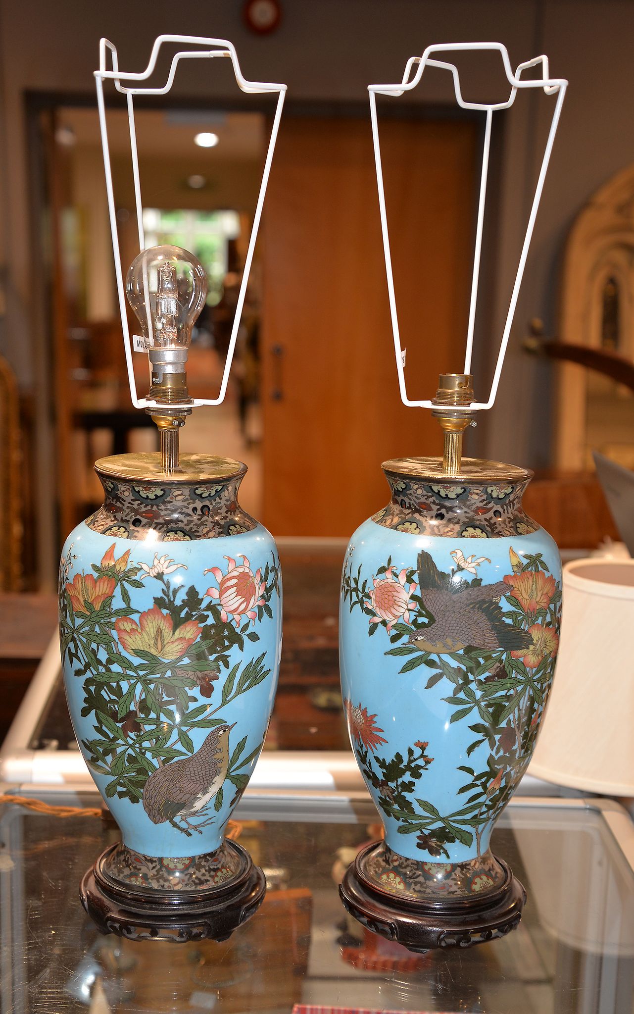 A pair of Japanese cloisonné vases, Meiji Perio