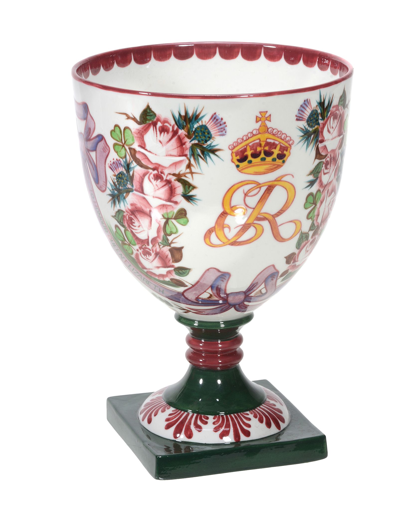 A Royal Doulton Wemyss Centenary Presentation goblet and presentation box