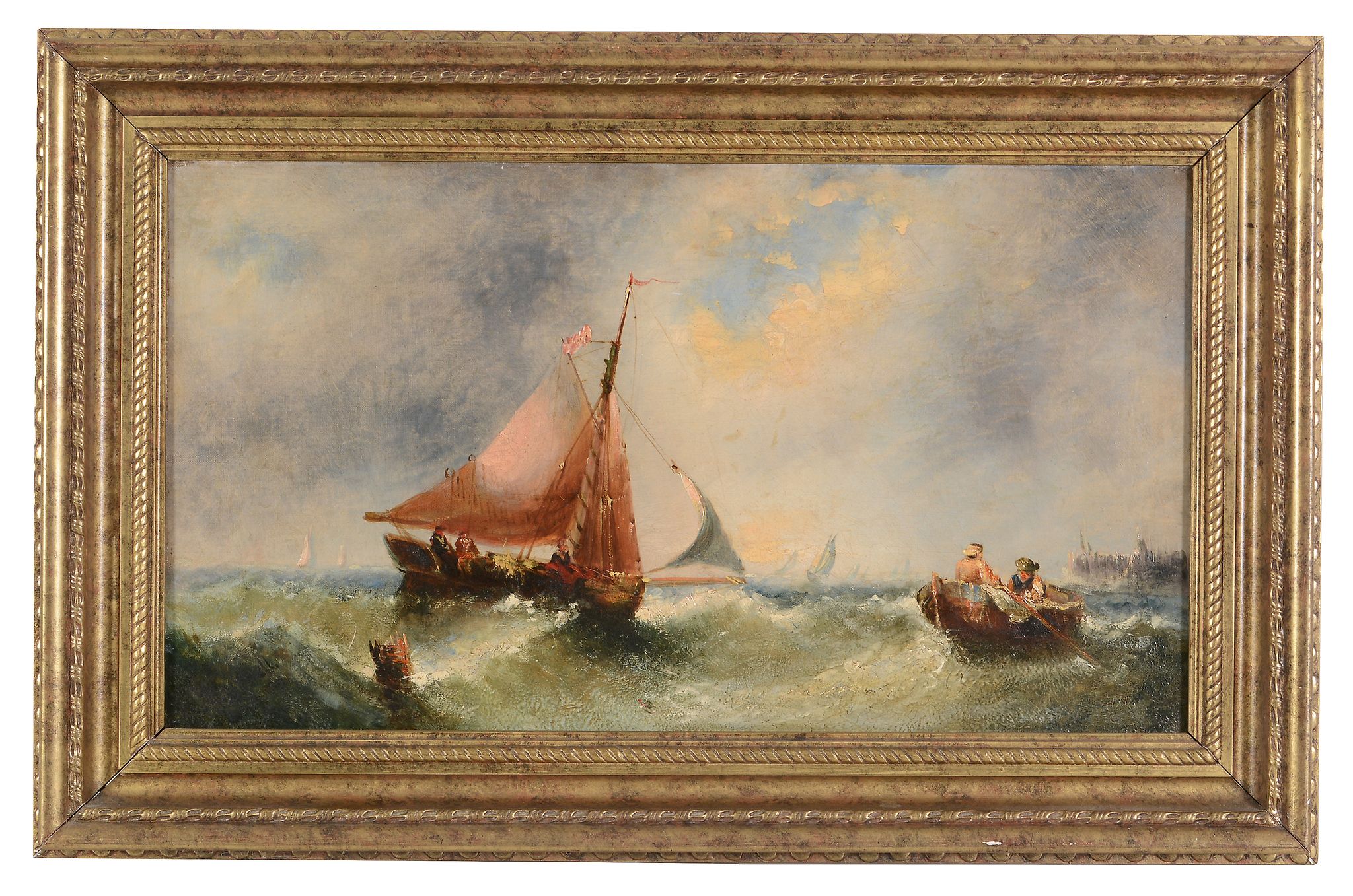 William Callcott Knell Shipping in Stormy Weather off the Coast Oil - Image 2 of 3