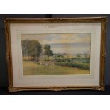 British School Cattle in a pasture Watercolour Signed and dated 1900-1904