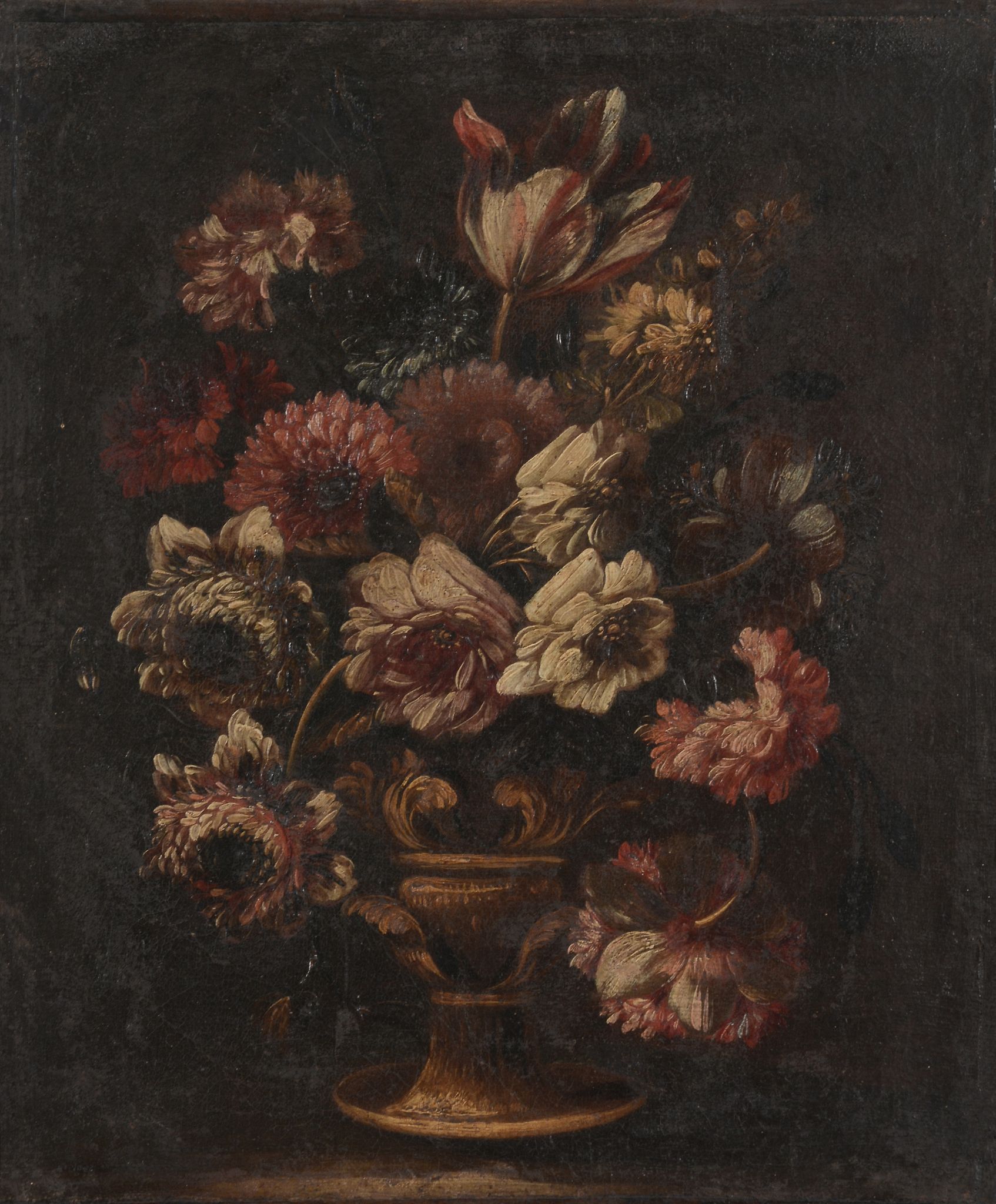 Continental School Three still lifes of flowers in a vase Oil on canvas Each 43 - Image 3 of 5