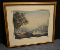 John Henry Campbell Sun setting Signed, titled and dated 1803