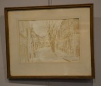 Clifford Hall Cheyne Row, Chelsea Ink, wash and pencil on paper Signed Clifford Hall (British 1904-
