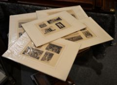 A set of five prints of Mosul, each titled to include Gathering thorn for