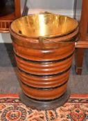 A 19th century Dutch walnut and ebonised bucket