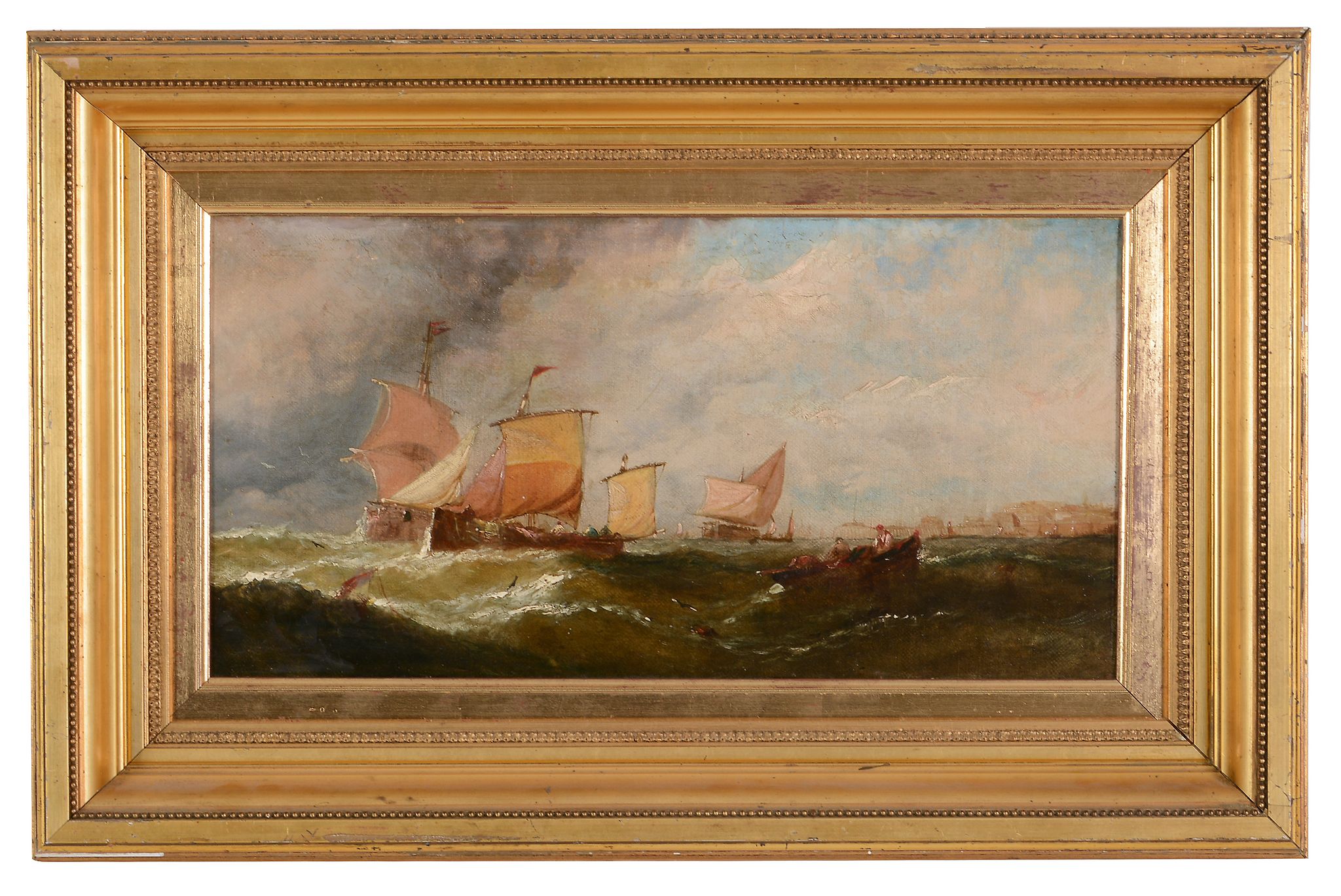 William Callcott Knell Vessels off the South Coast Oil on canvas. - Image 2 of 3