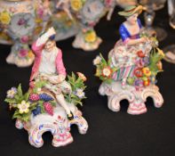 A pair of German porcelain figures after Bow originals