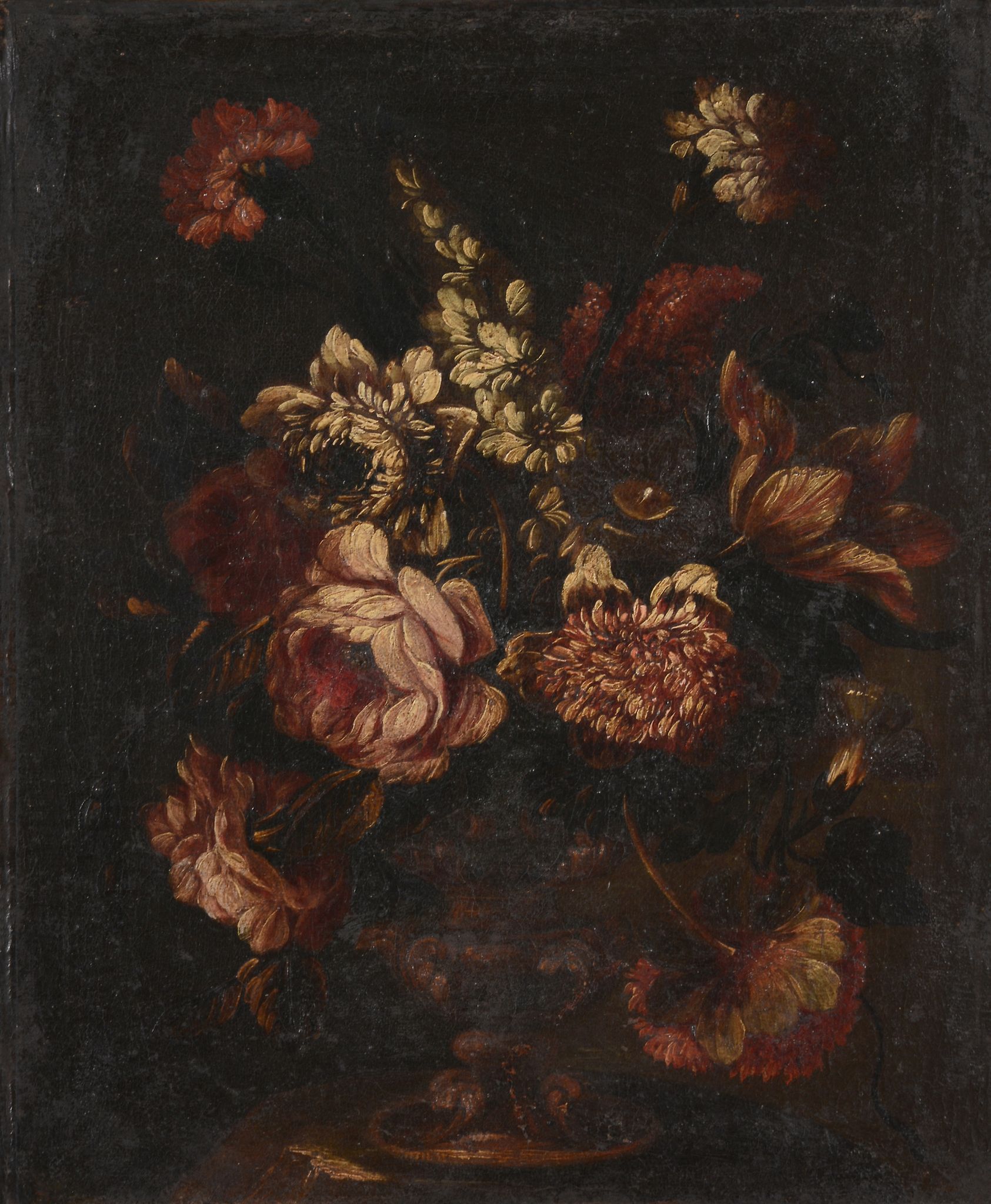 Continental School Three still lifes of flowers in a vase Oil on canvas Each 43 - Image 2 of 5