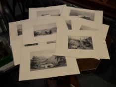 A group of assorted prints to include views of Gibraltar and Athens