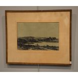 Attributed to George E. Alexander Surrey Lake Charcoal 29.5 x 45.5cm