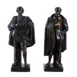 A pair of Continental painted plaster models of artists, VAN DYK and COREGGIO