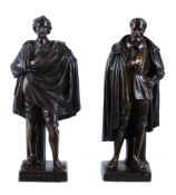 A pair of Continental painted plaster models of artists, VAN DYK and COREGGIO